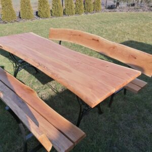 Komplet jesionowych mebli ogrodowych