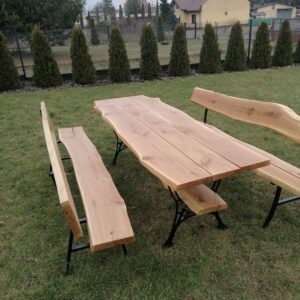 Komplet dębowych mebli ogrodowych